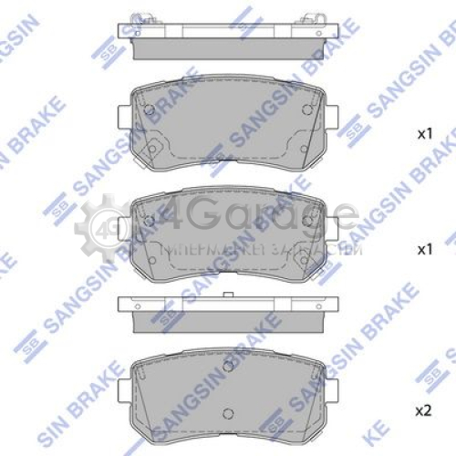 Hi-Q (SANGSIN) SP1850 Комплект тормозных колодок задние