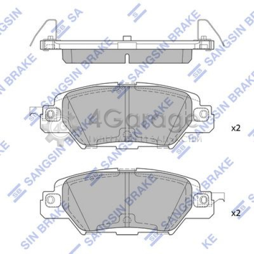 Hi-Q (SANGSIN) SP1860 Комплект тормозных колодок задние