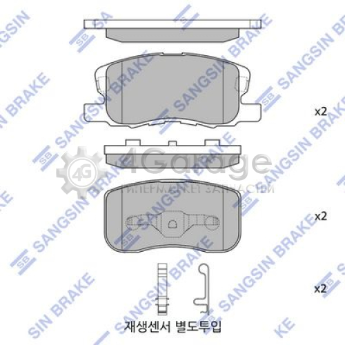 Hi-Q (SANGSIN) SP1680 Комплект тормозных колодок передние