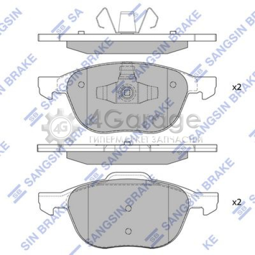 Hi-Q (SANGSIN) SP1260 Комплект тормозных колодок передний