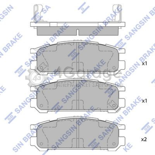 Hi-Q (SANGSIN) SP1537 Комплект тормозных колодок задние