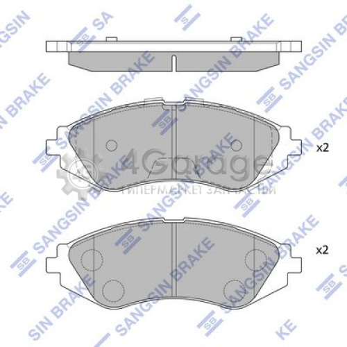 Hi-Q (SANGSIN) SP1077 Комплект тормозных колодок дисковый тормоз