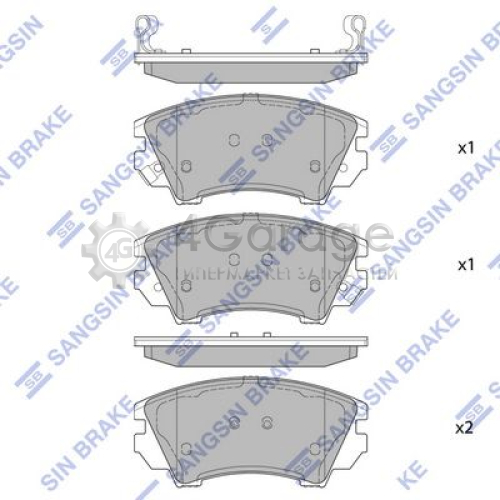 Hi-Q (SANGSIN) SP2175 Комплект тормозных колодок передние
