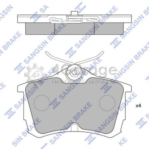 Hi-Q (SANGSIN) SP1635 Комплект тормозных колодок задние