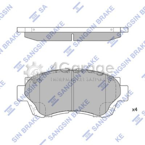 Hi-Q (SANGSIN) SP1138 Комплект тормозных колодок дисковый тормоз