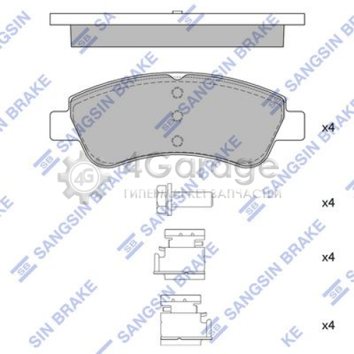 Hi-Q (SANGSIN) SP1241 Комплект тормозных колодок дисковый тормоз