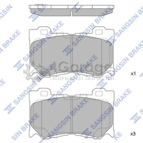 Hi-Q (SANGSIN) SP1471 Комплект тормозных колодок дисковый тормоз