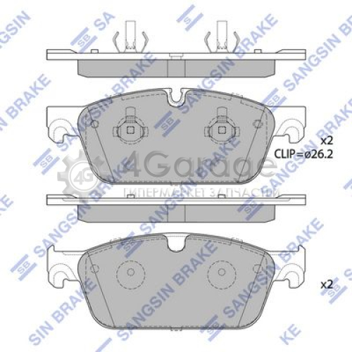Hi-Q (SANGSIN) SP1956 Комплект тормозных колодок передние