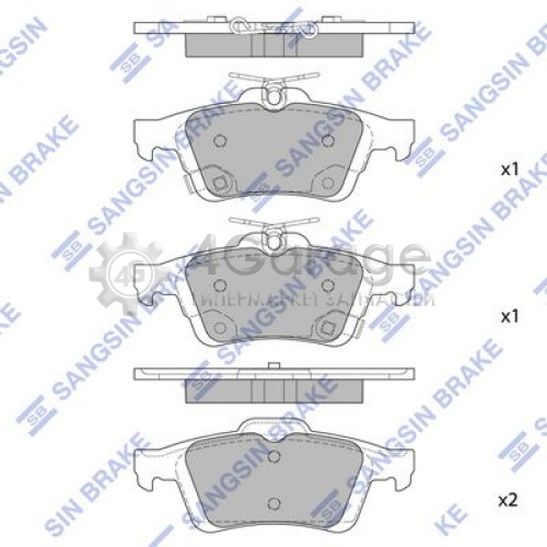 Hi-Q (SANGSIN) SP1947 Комплект тормозных колодок задние