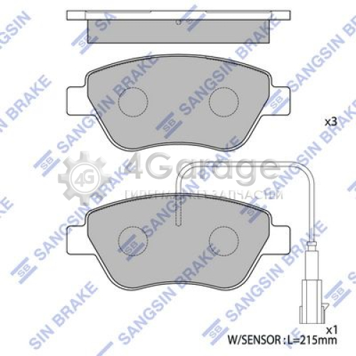 Hi-Q (SANGSIN) SP1201 Комплект тормозных колодок дисковый тормоз