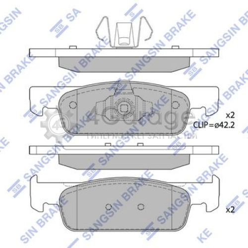 Hi-Q (SANGSIN) SP1787 Комплект тормозных колодок передние