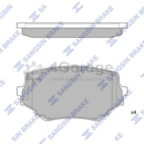 Hi-Q (SANGSIN) SP1535 Комплект тормозных колодок передние
