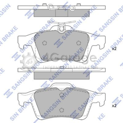 Hi-Q (SANGSIN) SP2091 Комплект тормозных колодок задние