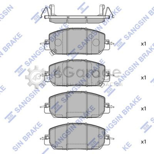 Hi-Q (SANGSIN) SP4176 Комплект тормозных колодок передние