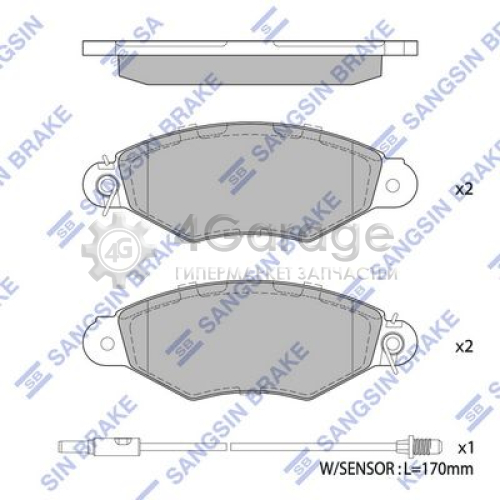 Hi-Q (SANGSIN) SP1891 Комплект тормозных колодок передние