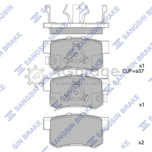 Hi-Q (SANGSIN) SP2116 Комплект тормозных колодок задние