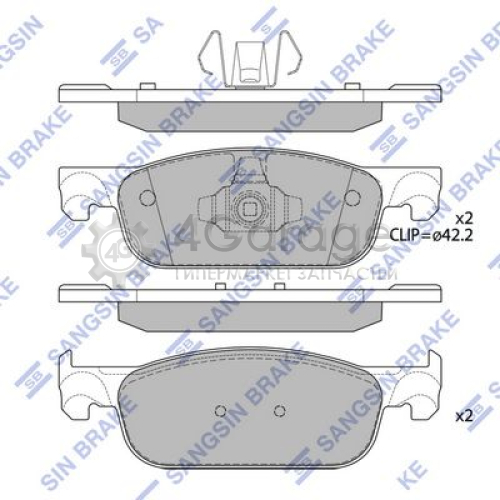 Hi-Q (SANGSIN) SP4054 Комплект тормозных колодок передние