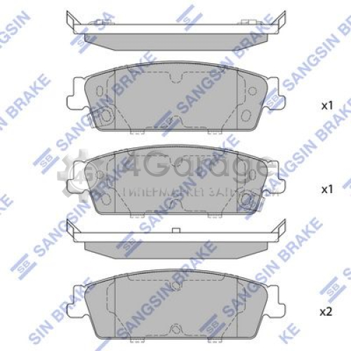 Hi-Q (SANGSIN) SP1563 Комплект тормозных колодок задние