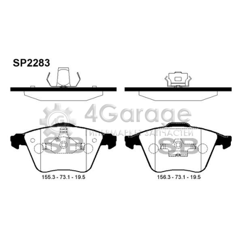 Hi-Q (SANGSIN) SP2283 Комплект тормозных колодок передние