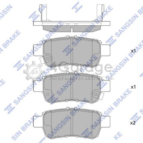 Hi-Q (SANGSIN) SP1428 Комплект тормозных колодок задний