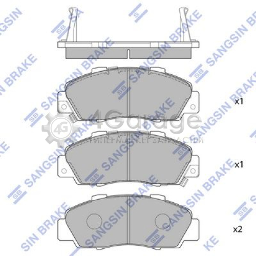 Hi-Q (SANGSIN) SP1076F Комплект тормозных колодок дисковый тормоз