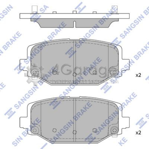 Hi-Q (SANGSIN) SP1950 Комплект тормозных колодок задние