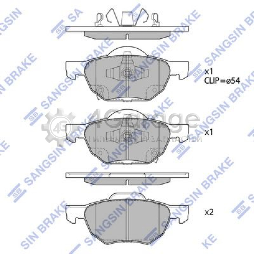 Hi-Q (SANGSIN) SP1573 Комплект тормозных колодок передние