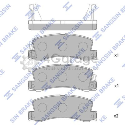 Hi-Q (SANGSIN) SP1208 Комплект тормозных колодок дисковый тормоз