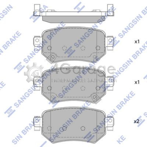 Hi-Q (SANGSIN) SP4070 Комплект тормозных колодок задние