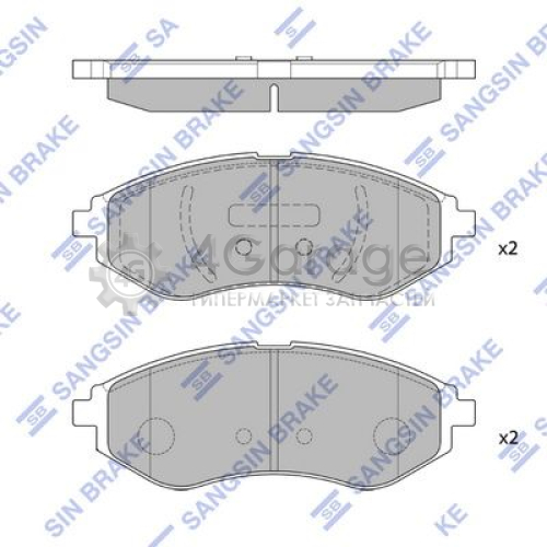 Hi-Q (SANGSIN) SP1158 Комплект тормозных колодок дисковый тормоз