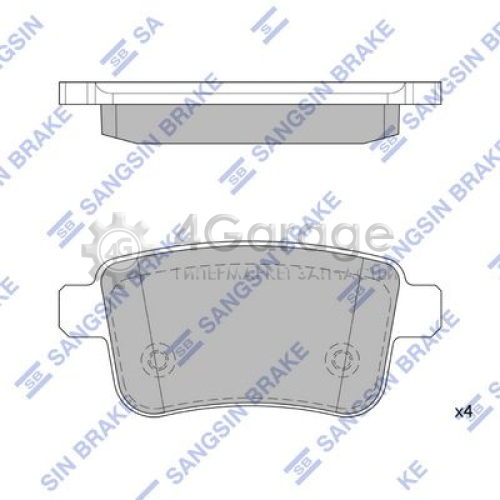 Hi-Q (SANGSIN) SP4158 Комплект тормозных колодок задние