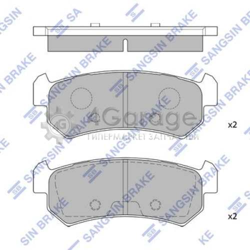 Hi-Q (SANGSIN) SP1160 Комплект тормозных колодок дисковый тормоз