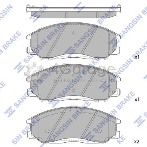 Hi-Q (SANGSIN) SP1115 Комплект тормозных колодок дисковый тормоз