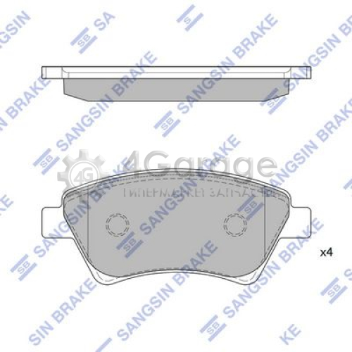 Hi-Q (SANGSIN) SP1413 Комплект тормозных колодок передний
