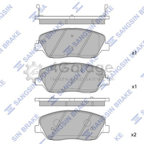 Hi-Q (SANGSIN) SP1248 Комплект тормозных колодок дисковый тормоз