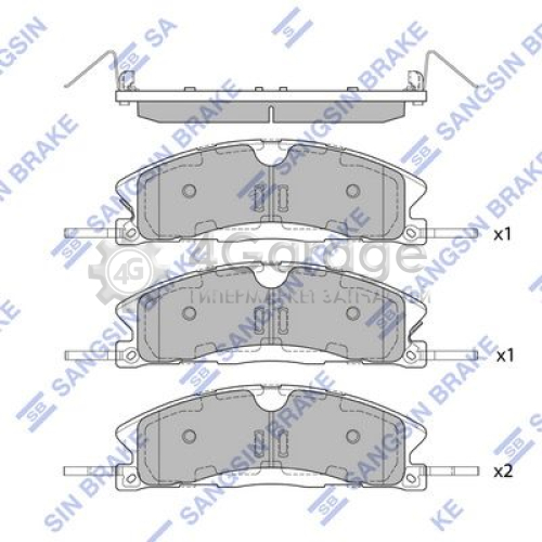 Hi-Q (SANGSIN) SP1620 Комплект тормозных колодок передние