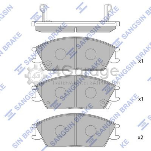 Hi-Q (SANGSIN) SP1047 Комплект тормозных колодок дисковый тормоз