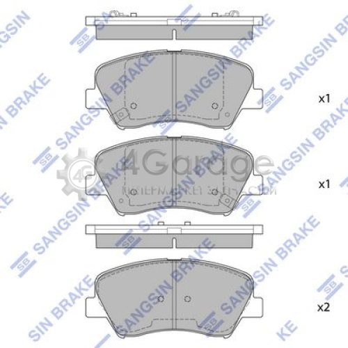 Hi-Q (SANGSIN) SP1400 Комплект тормозных колодок передний
