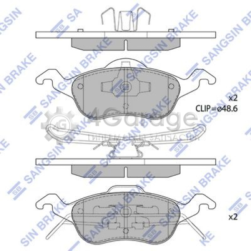 Hi-Q (SANGSIN) SP1259 Комплект тормозных колодок передний