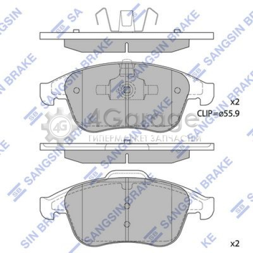 Hi-Q (SANGSIN) SP1516 Комплект тормозных колодок передние