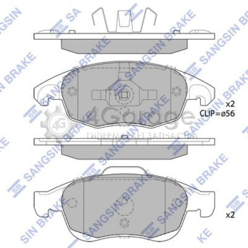 Hi-Q (SANGSIN) SP1825 Комплект тормозных колодок передние