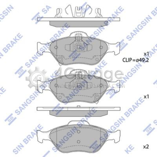 Hi-Q (SANGSIN) SP1631 Комплект тормозных колодок передние