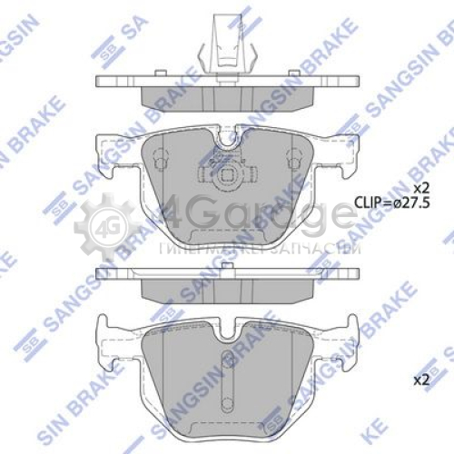 Hi-Q (SANGSIN) SP2157 Комплект тормозных колодок задние