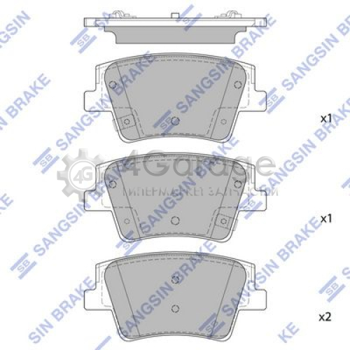 Hi-Q (SANGSIN) SP1914 Комплект тормозных колодок задние