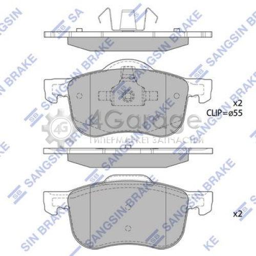 Hi-Q (SANGSIN) SP2122 Комплект тормозных колодок передние