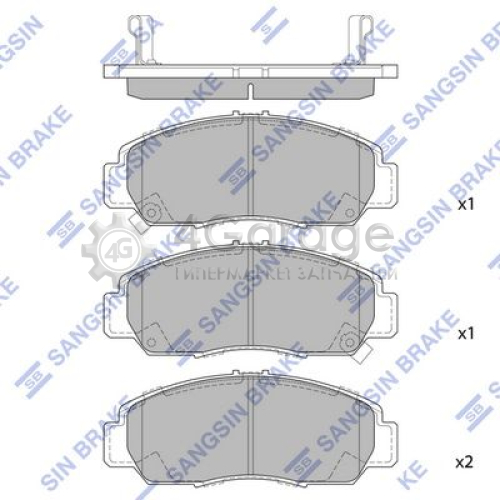Hi-Q (SANGSIN) SP2012 Комплект тормозных колодок передние