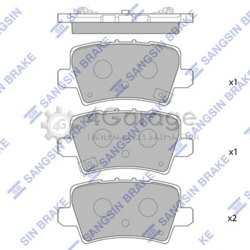 Hi-Q (SANGSIN) SP1570 Комплект тормозных колодок задние