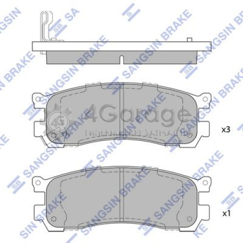 Hi-Q (SANGSIN) SP1528 Комплект тормозных колодок задние