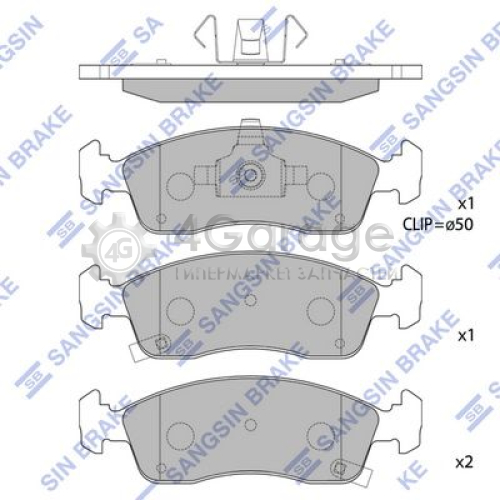 Hi-Q (SANGSIN) SP1673 Комплект тормозных колодок передние