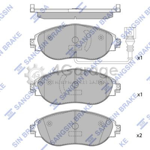 Hi-Q (SANGSIN) SP1698 Комплект тормозных колодок передние